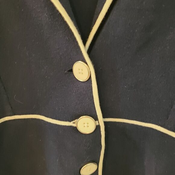 Jones Of New York Navy Sweater with White Trim - Picture 2 of 6